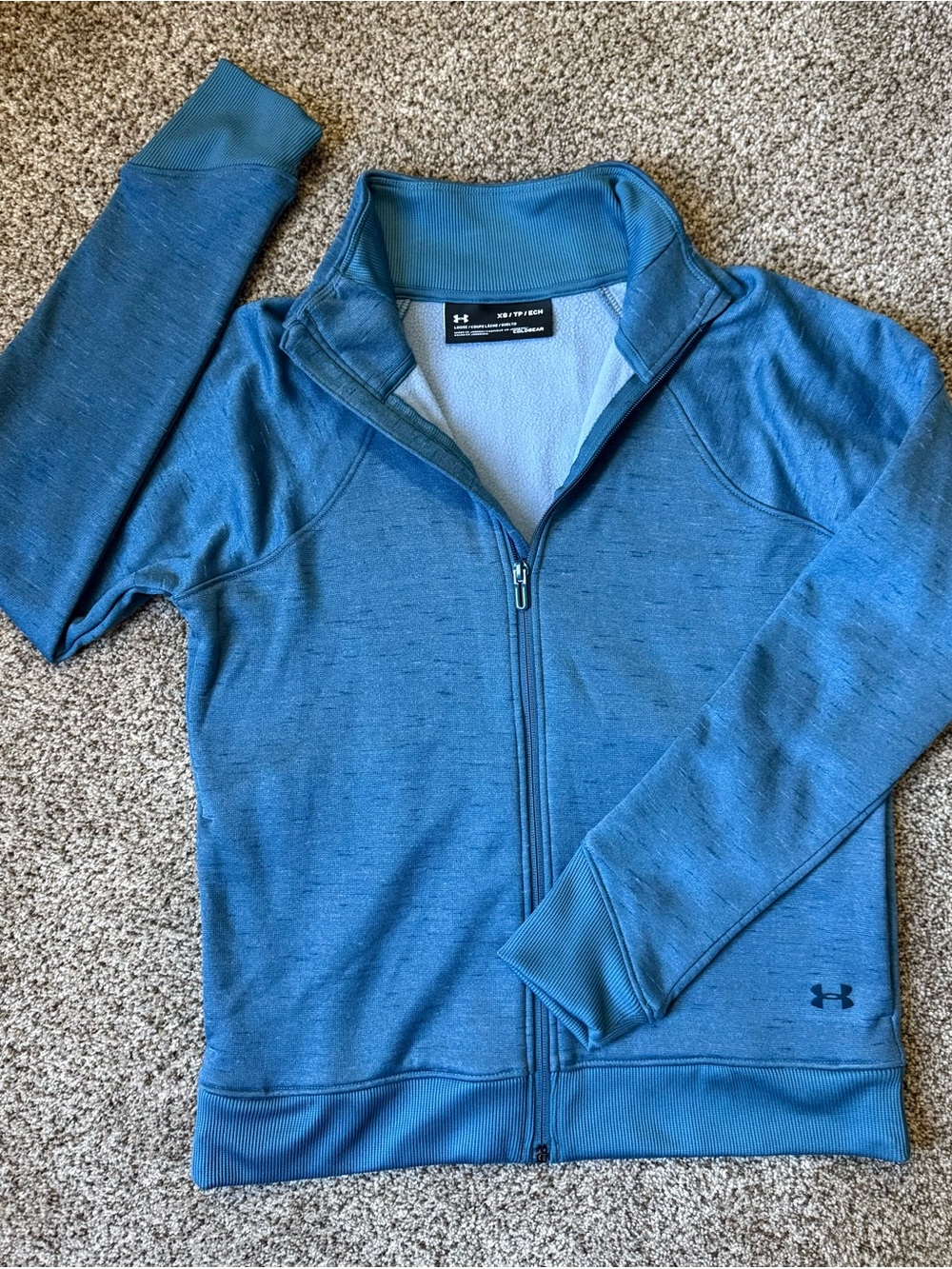 Under Armour Kids' Teal Blue Full-Zip Athletic Jacket